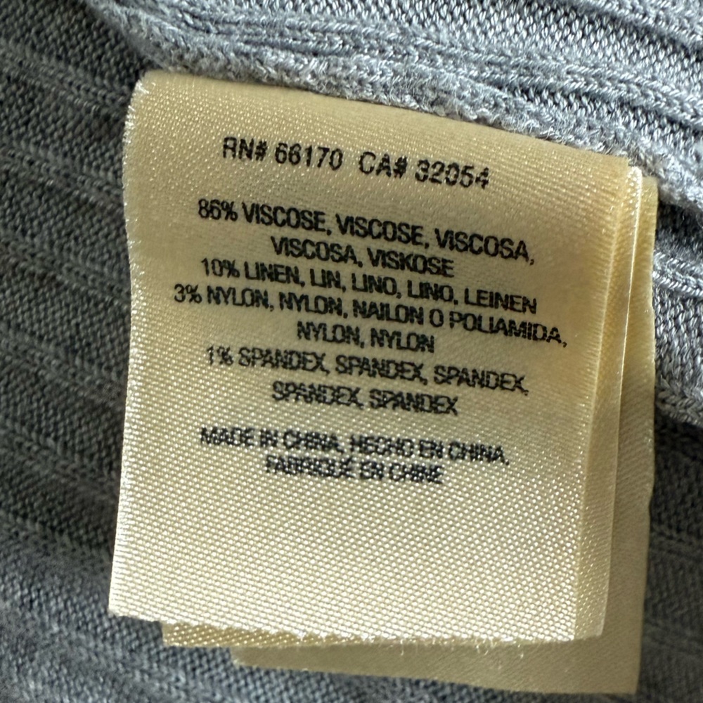 Anthropologie Meadow Rue Gray Cali Ribbed Button-Down Midi Cardigan Sweater XL - Picture 8 of 11